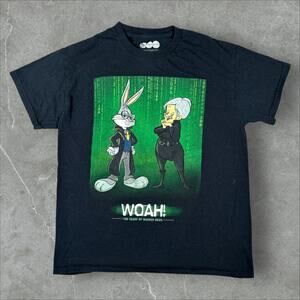 Looney Tunes Bugs Bunny Matrix 100 Year Anniversary Size Medium Black T-Shirt